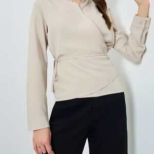Women’s Wrap-Style Top in Beige